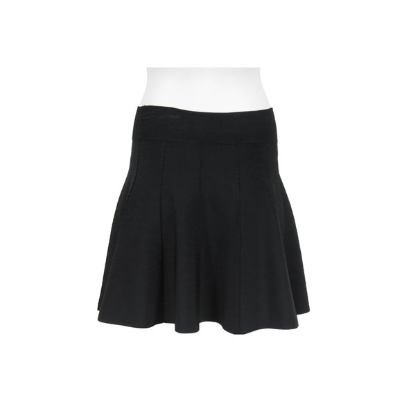 A.L.C. Womens Mini Skirt Size Small Black Rayon Nylon Stretch Waist Pleated - Picture 3 of 7